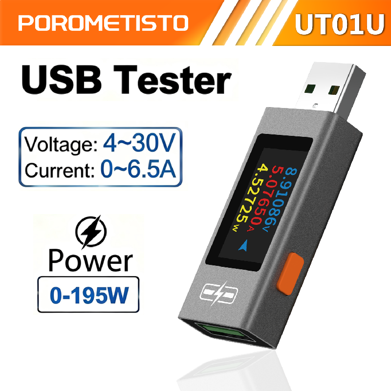 Usb Ammeter Tester - POROMETISTO UT01U USB Tester Amperímetro de