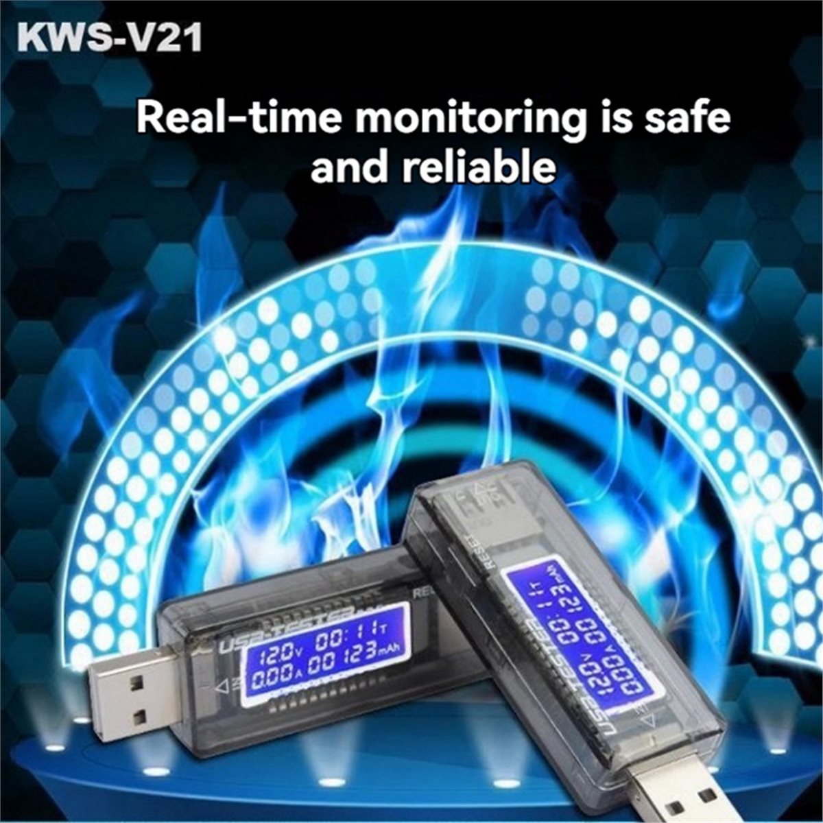 Usb Ammeter Tester - DT75BG KWS-V21 Testador USB QC2.0 DC