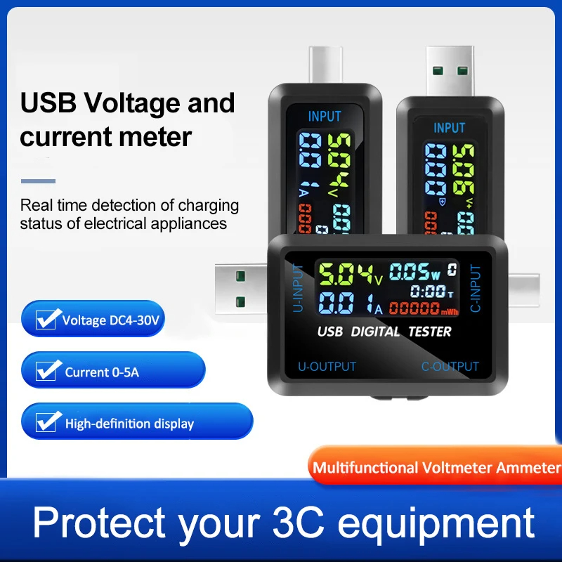 Tipo-c/usb testador voltímetro - Usb Ammeter Tester avaliação e preço