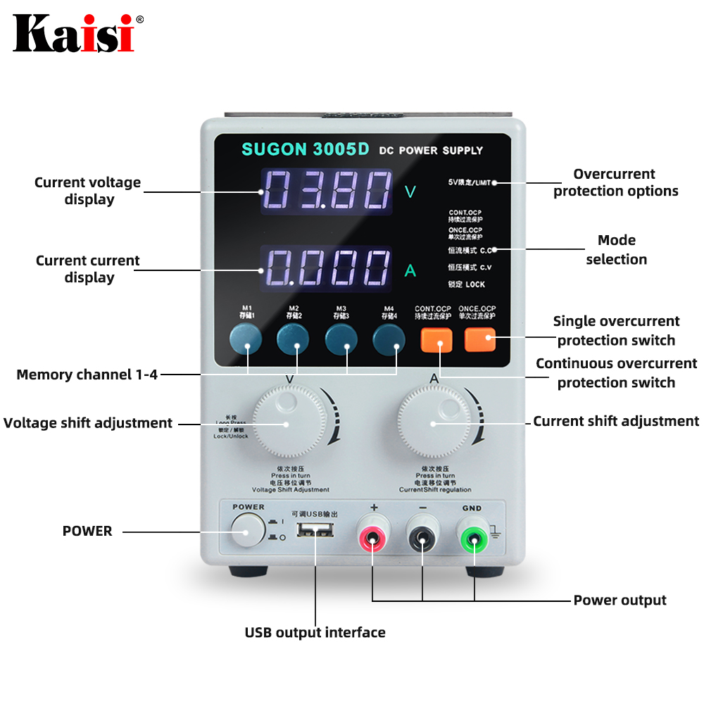 Sugon 3005d 30v 5a dc fonte de - Electronics Repair Lab avaliação e preço